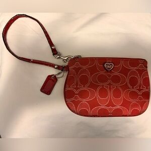 Coach pink poppy Wristlet